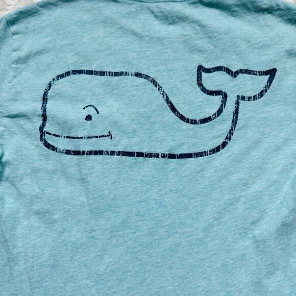 Vineyard Vines Mens Sea Foam Green Cotton Whale Logo Long Sleeve Tee Shirt Small - Picture 5 of 5